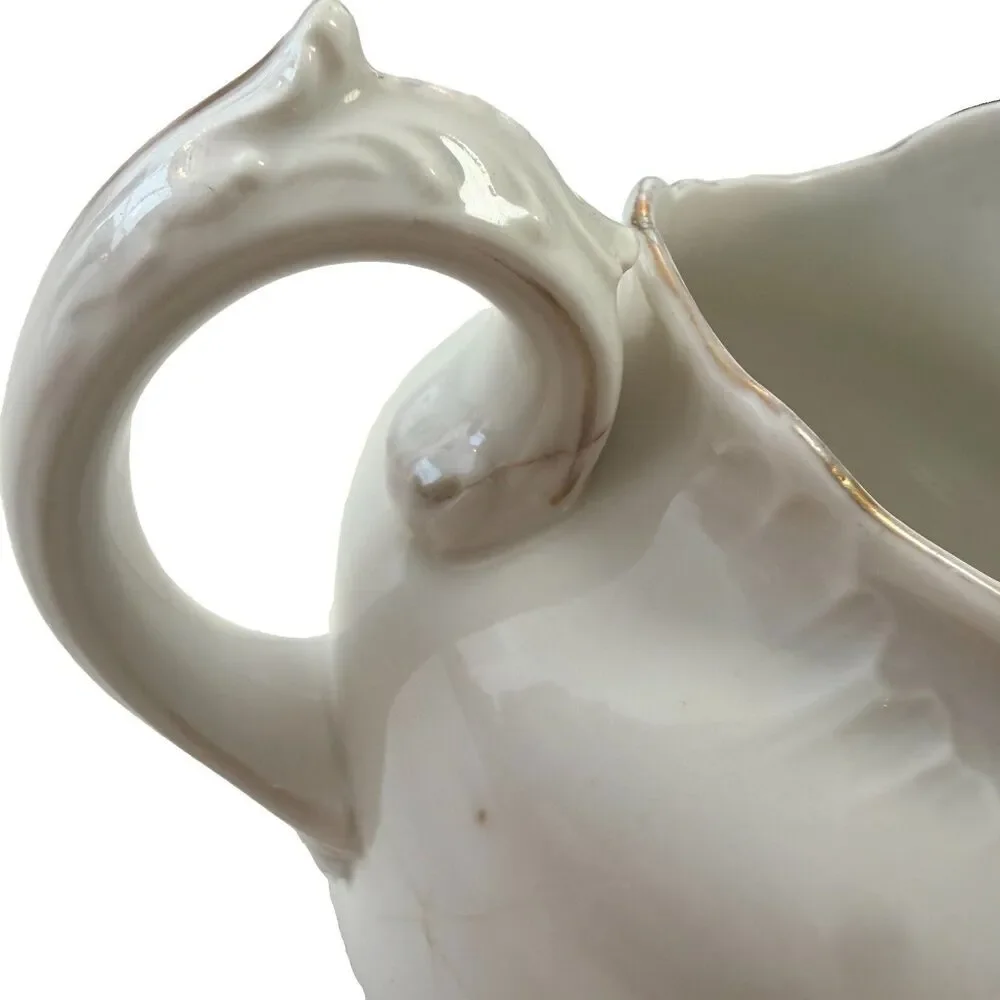 Antique Bohemia Carlsbad China Bawo & Dotter Porcelain Creamer Floral Gold Trim